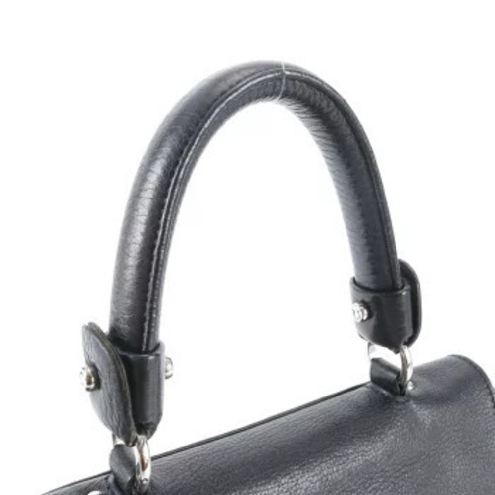 Salvatore Ferragamo Gancini shoulder crossbody Sofia leather black bag Black